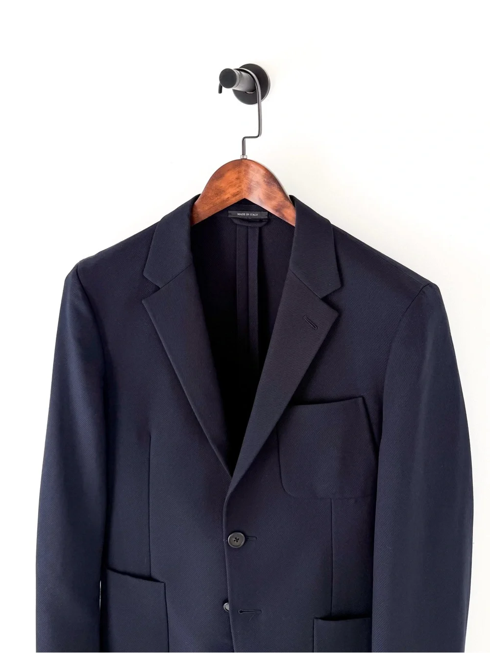 Prada Gabardine Navy Single-Breasted Sport Coat Me's Blazer Italian 38R